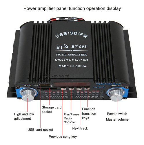 Placa Amplificadora 12v Para Carro, Subwoofer, Buzina,