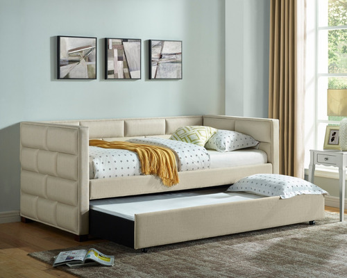 Cama Canguro Flannery Individual, Daybed Beige Envío Gratis