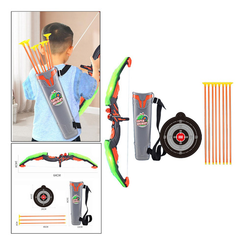 New Arco Y Flecha Juguetes Juego De Verde Consigue 8 Flechas