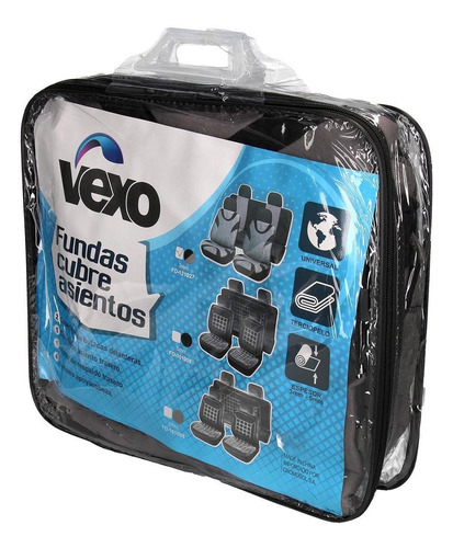 Imagen 3 de 3 de Funda Universal Cubre Asiento Jersey Negro/gris Vexo 18905/1