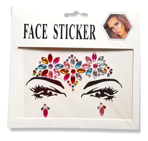 Imagen 5 de 10 de Strass Facial Gemas Cristal Autoadhesivo Art Deco
