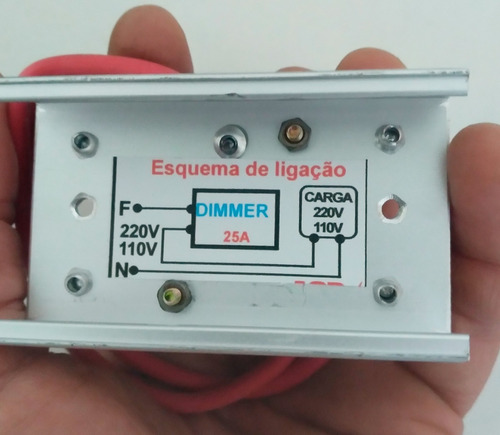 Imagem 4 de 4 de Dimmer 25a 4000w Bivolt Variador Exaustor Motores Dimer