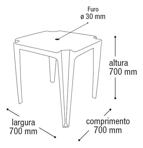 Kit Mesa Quadrada Monobloco Preta Com 4 Cadeiras Bistrô