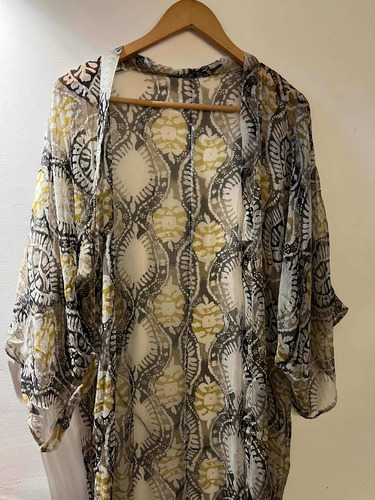 Imagen 3 de 7 de Kimono Chal Blusa Cardigan De Playa Mujer Casual Gasa Made I