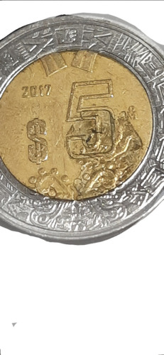 Moneda 5 Pesos Con Error Única Exclusiva Para Colección.