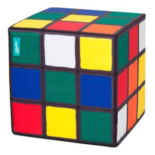Imagen 1 de 9 de Puff Fiaca Rígido Cómodo Sillón Cubo Mágico Retro Rubik Deco