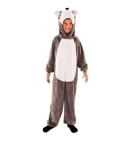 Disfraz De Lobo Gris De Peluche Para Niños Lobo Feroz Cosplay Ropa Niños Pijama Manga Larga Talla 5-6