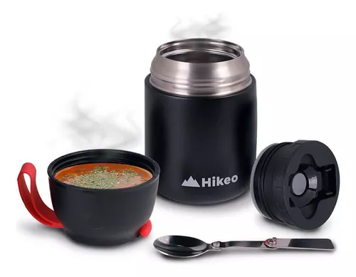 HIKEO Termo de Acero Inoxidable 628 ml para Comida Termo para Sopa y Comida  Caliente y Fría, Recipiente con Aislamiento Térmico al Vacío, Tarro para  Lunch para Niños, Oficina, Incluye Cuchara Plegable