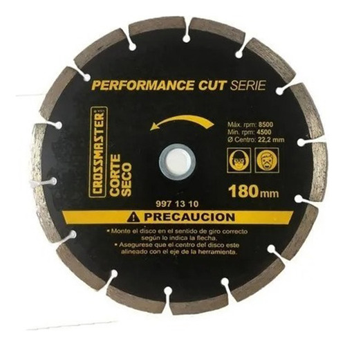 Disco Diamantado Seco 180mm Corte Seco Crossmaster