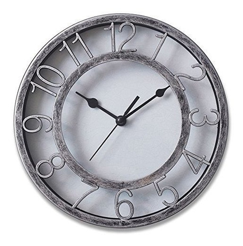 8 Reloj De Pared Silencioso De Plata Reloj De Pared Antidesl