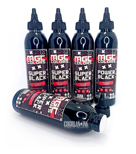 Imagen 2 de 7 de Tinta Tattoo Magic Colors Power Black X 6oz Tatuajes Tatuar
