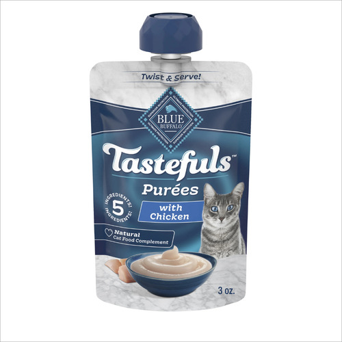 3 Pack Blue Buffalo Tasteful Puree De Pollo Para Gato 85g