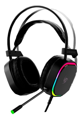 Audífono Gamer Vsg Gemini Iluminación Rgb - Multiplataforma Color Negro