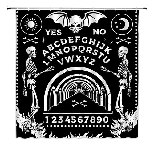 Cortina De Ducha Witchy Vintage Skeleton Magic Ouija Board G