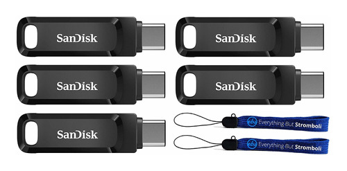 5 Pendrives Sandisk 128gb Ultra Dual Drive Go Sdddc3-128g-g4