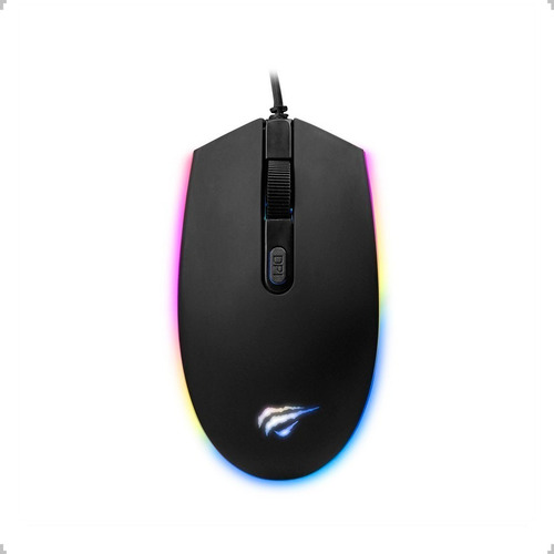 Mouse Con Cable Havitms1003 Gamer Con Luces Rgb Y Config Dpi Color Negro Negro