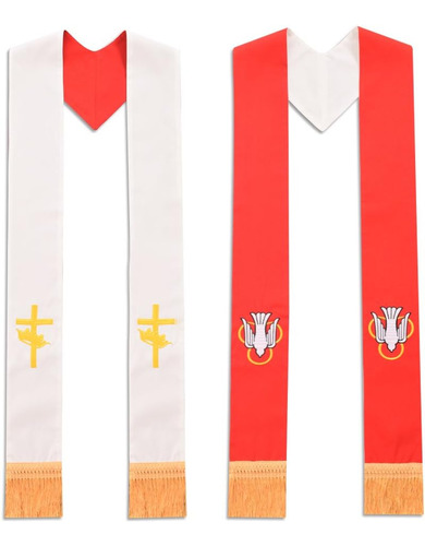 Blessume Priest Estola Reversible Roja Y Blanca