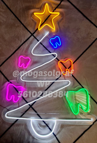 Arbol Navidad Neon Led Dentista Dental Letrero Remateee