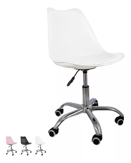 Silla De Oficina Acolchonada Eames Tulip Con Ruedas Moderna