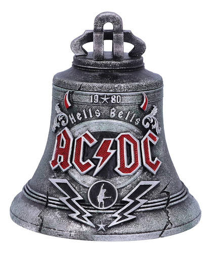 Caja De Acdc Hells Bells Oficial Color Negro De 13 Cm