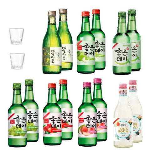 Imagen 1 de 8 de Combo 12 Soju Good Day + 2 Vino De Ume - Importados De Corea