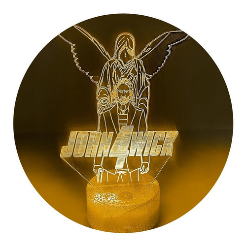 Lámpara 3d John Wick Angel Base Agrietada