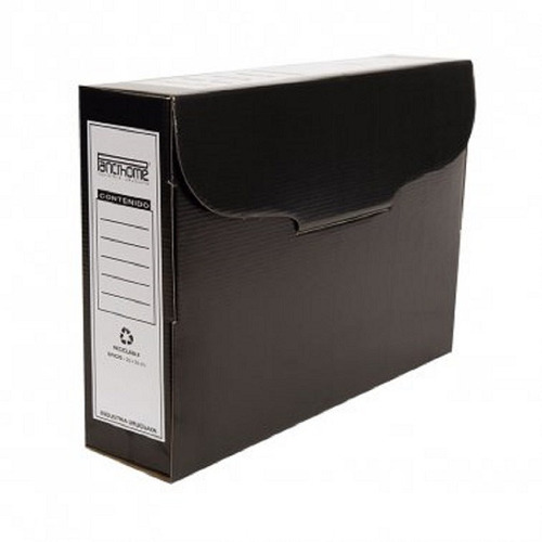 Caja Archivo Carton Negro 9cm Panchrome