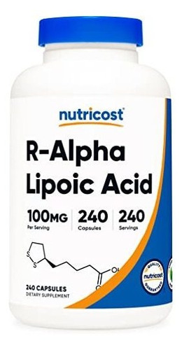 Nutricost R-alpha Lipoic Acid 100mg, 240 Capsules - Veggie