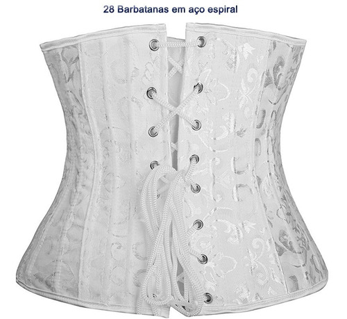 Corset Luxo Espartilho 28 Barbatana Aço Tight Lacing Floral