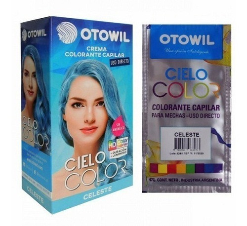 Otowil Tintura Color Fantasía Celeste Cielo Color X6un