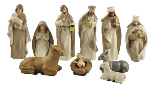  Juego De Natividad De 10 Piezas, Incluye Sagrada Familia,