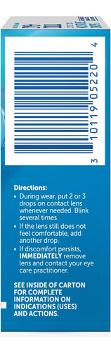 Gotas Para Los Ojos Renu, Para El Alivio Del Enrojecimiento Y Los Ojos Secos, Lubricantes Y Rehumectantes, Para Uso Prolongado, Reemplazo Frecuente Y Lentes De Contacto Blandos Desechables 8 Ml
