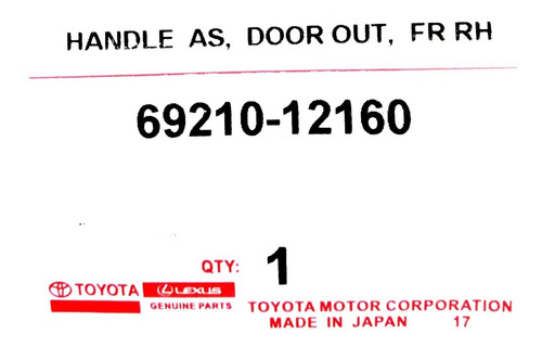 Manilla Externa Delantera Toyota Corolla Baby Camry 93-1998