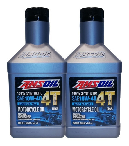 Pack 2 Amsoil 10w40 Full Sintético. Aceite 4t De Moto