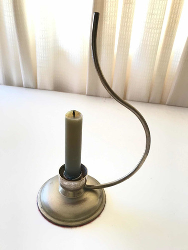 Candelabro Palmatoria, Vidrio Y Silver Plata (Usado)