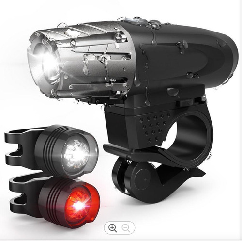 Lampara Luz Led Bicicleta Delantera Trasera Casco Recargable