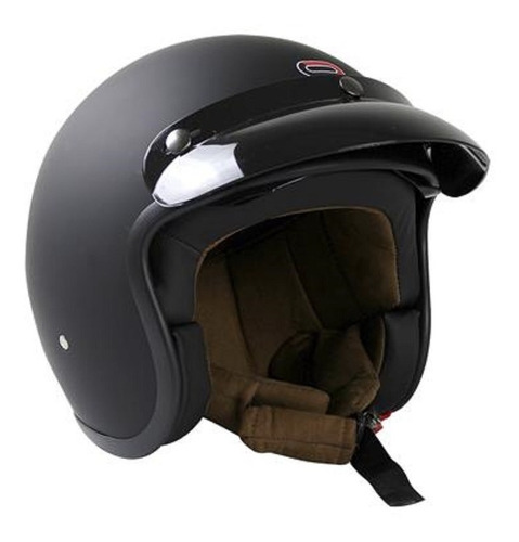 Casco Abierto Chopper Roda Vintage Negro Mate