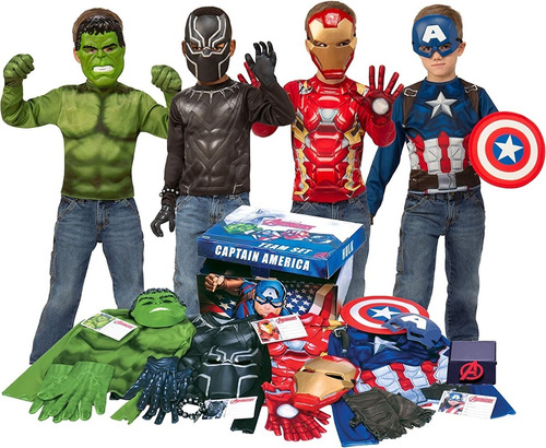 Cofre De Disfraces Marvel Avengers 4 Heroes 25 Piezas