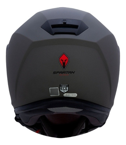 Imagen 4 de 6 de Casco Spartan Gecko Abatible Gris Oscuro Mate