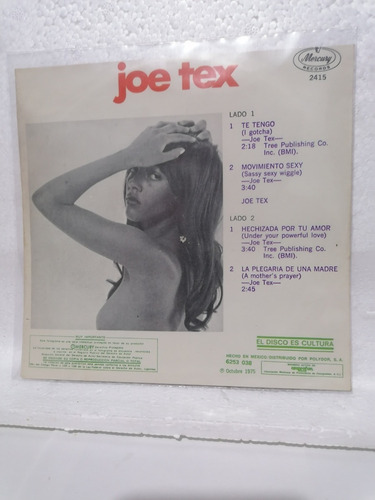 Disco En Vinilo 45 Rpm Ep Joe Tex ---te Tengo ( I Gotcha ) (Usado)
