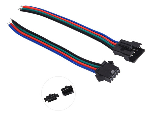 50 Pares De Cables Conectores Macho Y Hembra De 4 Pines Esta