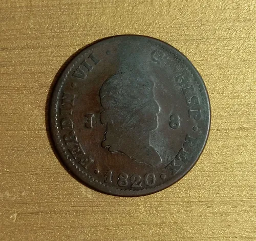 Moneda España 1820 Fernando V I I 8 Maravedis