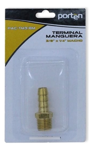 Terminal Manguera 3/8 X 1/4 Bronce Macho Porten