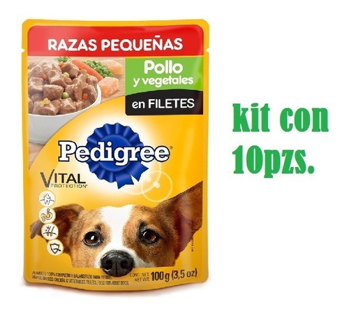 Sobre Pedigree Adulto Y Cachorro 100grs Kit 10pzs. Perro 