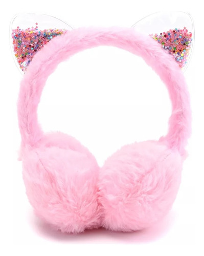 Orejera Peluche Infantil Glitter Gatito Skora Sharif Express Color Rosa