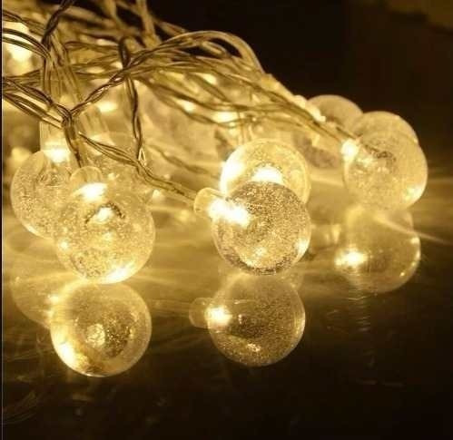 Luces Guirnalda Led Bolitas Cristal Calida Led 4 Mtrs A 220v