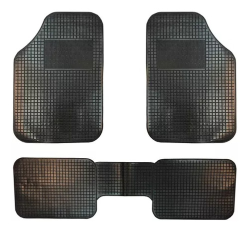 Cubre Alfombra Goma 3 Piezas Negra Trasera Enteriza Pvc Auto