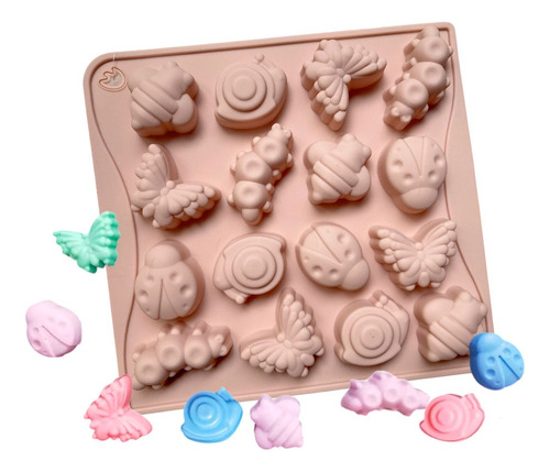 Molde Silicon 16 Mini Bichos - Repostería Chocolates Gomitas