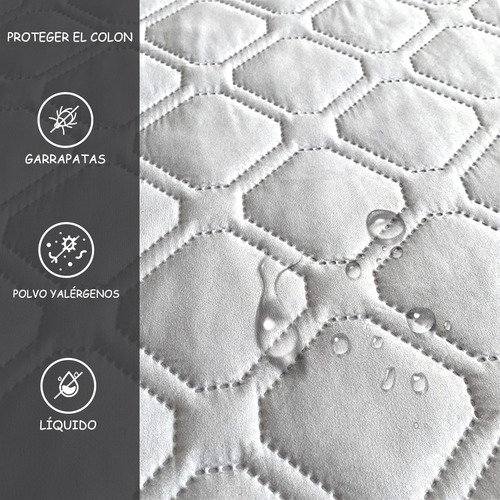 Funda De Colchón Tamaño Queen 100 % Impermeable De 200 X 150 Blanco Matrimonial