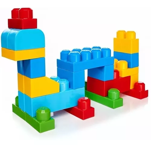 Blocos de Montar - Mega Bloks - Sacola com 80 Peças - Azul - Fisher-Price